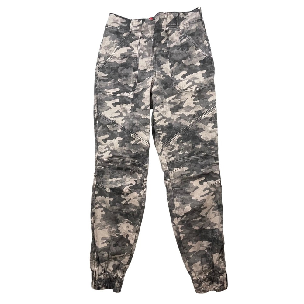 Spanx Grey Camo Stretch Twill Cargo Jogger Pants Womens Size Medium